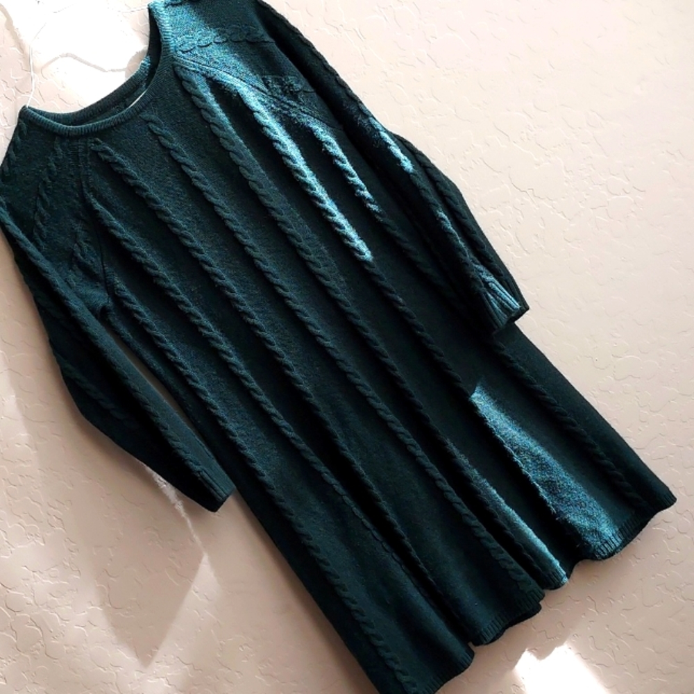 Forest Green JH cable knit sweater dress